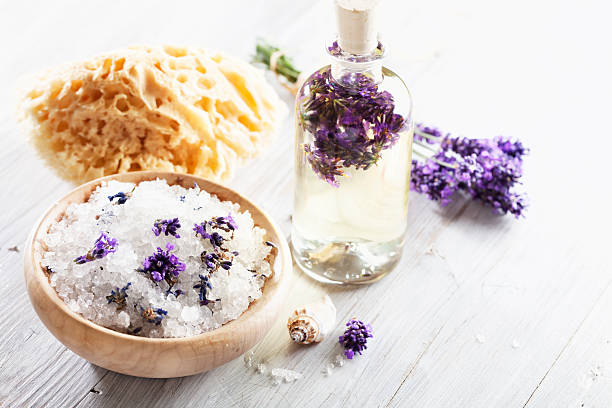 istock aromatherapy lavender bath salt and massage oil 171321363