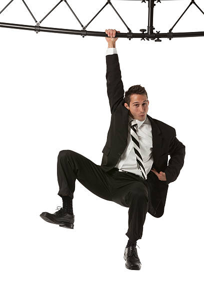 istock Businessman hanging with a metal structure 171321602