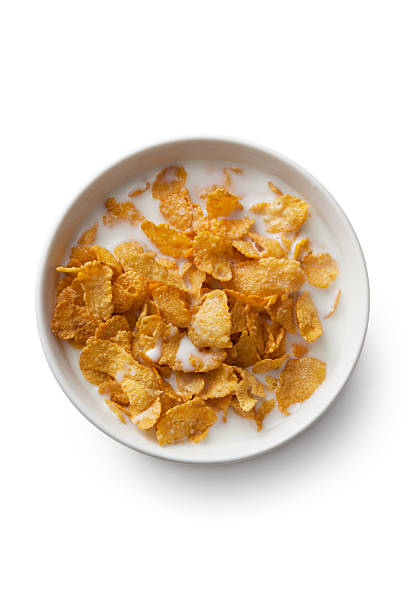 frühstück zutaten: cornflakes - cornflakes stock-fotos und bilder