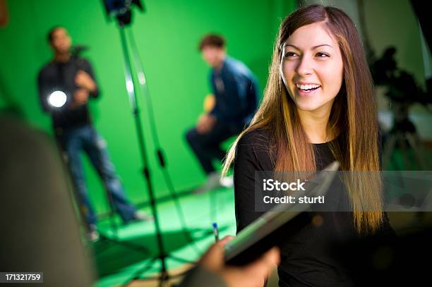 Media Student In The Studio Stock Photo - Download Image Now - Film Studio, Studio - Workplace, Chroma Key