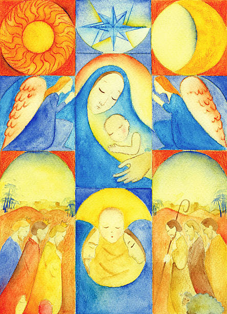 ilustrações, clipart, desenhos animados e ícones de natal natividade colagem - gloria maria