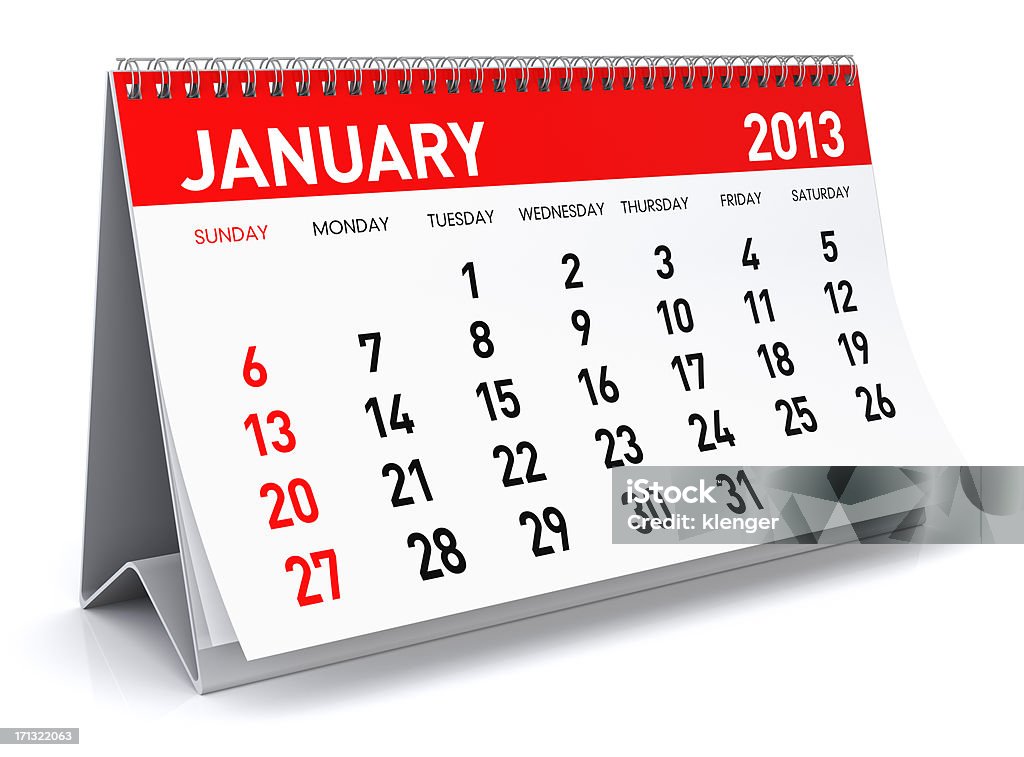 Tháng 1 Năm 2013 Lịch Hình Ảnh Sẵn Có - Tải Xuống Hình Ảnh Ngay Bây Giờ -  2013, Ban Ngày, Bìa Còng - Thiết Bị Văn Phòng - Istock