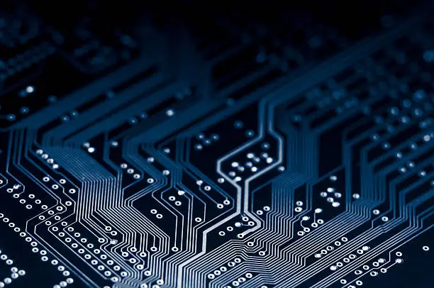 Photo of Macro shot of Electronic Circuit Board representing modern technology