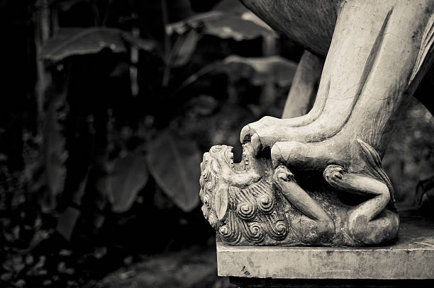 istock Foodog Statue in Chinese Park, Black and White 171322152