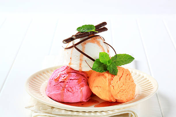istock Scoops of icecream on a plate 171322423