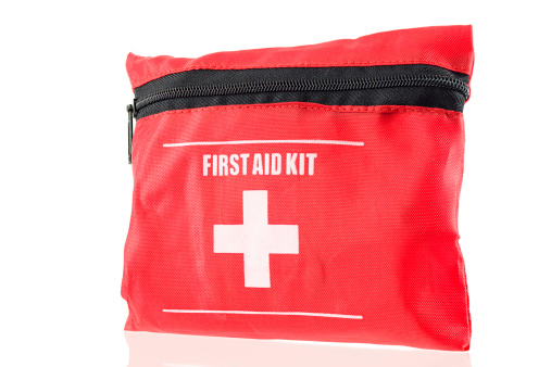 Personal First Aid Kit in a small pouch for outdoor sports, survival kits, edc, vs.