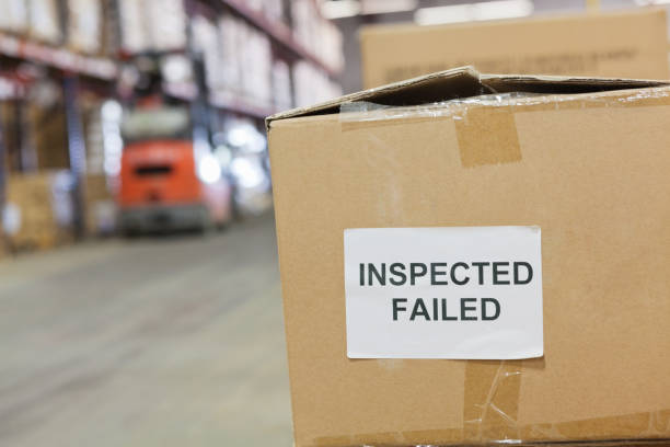 istock Box that didn't pass inpection process in factory warehouse 171323131