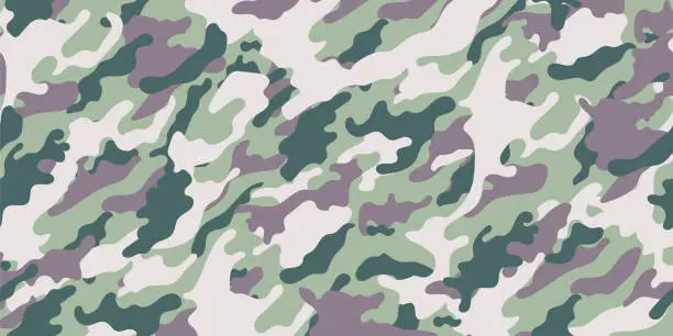 Vector illustration of Trendy camouflage military pattern.