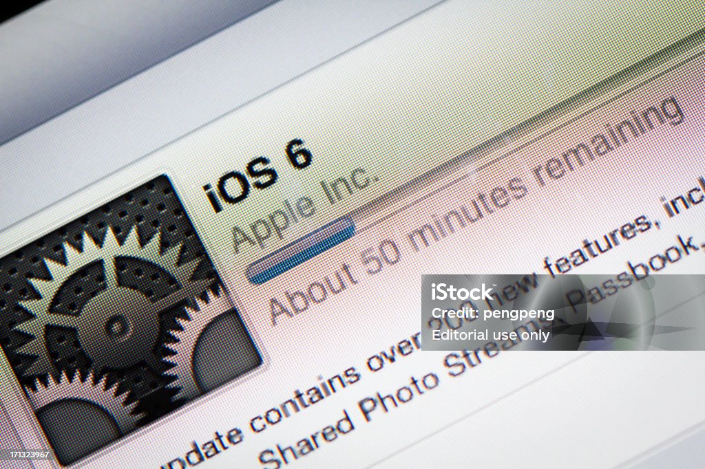 Surclassement iOS 6 - Photo de IPhone libre de droits