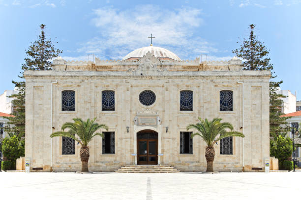 Igreja de St. Titus, Herakliongreece_prefectures.kgm, Creta - fotografia de stock