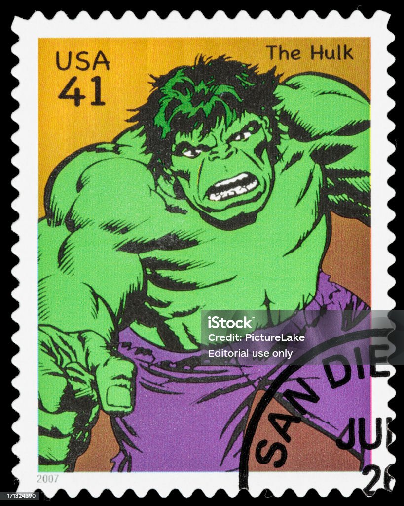 米国郵便切手インクレディブル・ハルク - スーパーヒーローのロイヤリティフリーストックフォト