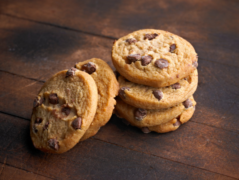 Close up of Chocolate Chip Cookies.