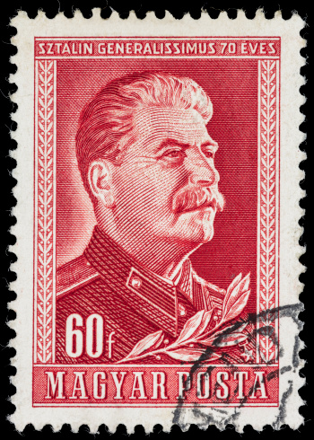 1949 Hungary postage stamp with an illustration of ex-Soviet premiere Joseph Stalin.