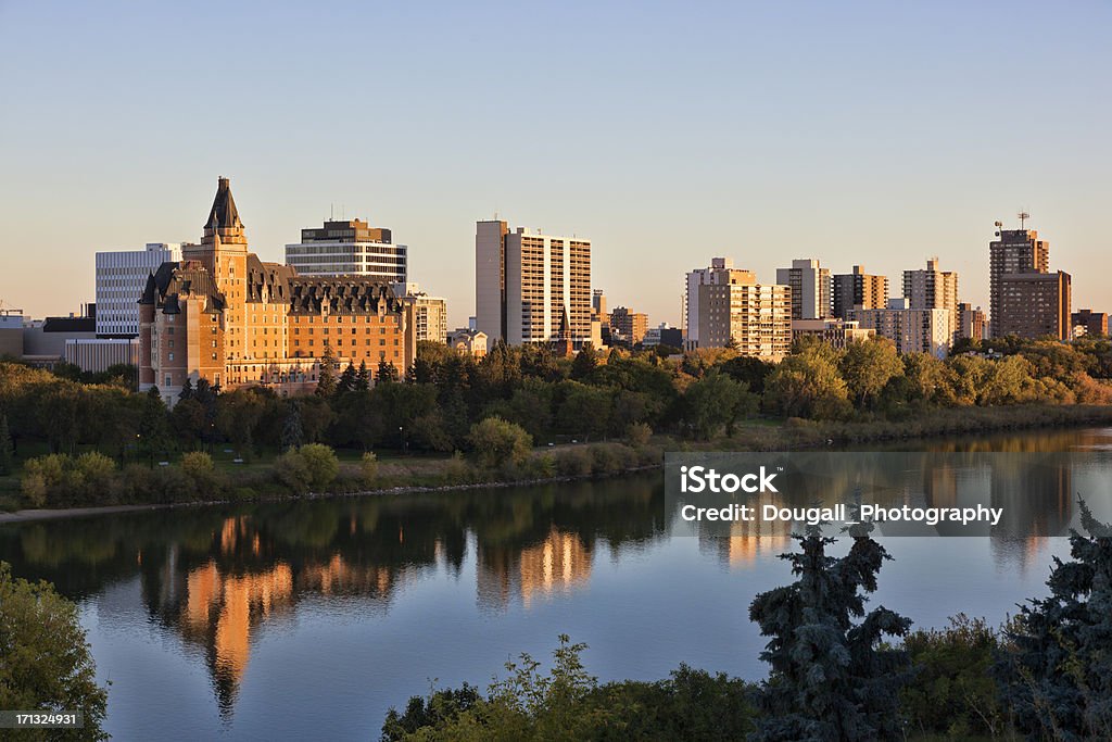 Skyline am frühen Morgen in Saskatoon - Lizenzfrei Saskatoon Stock-Foto