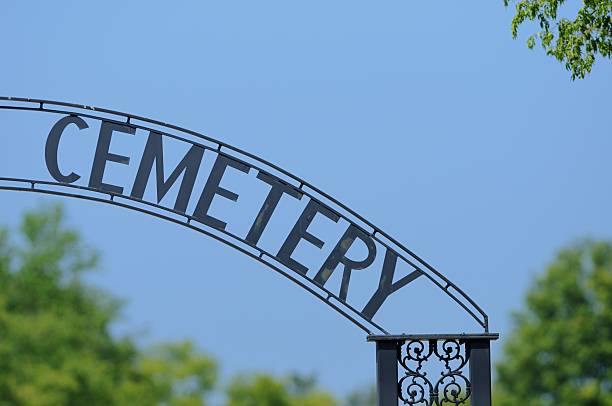 istock Close up of cemetery sign 171325145