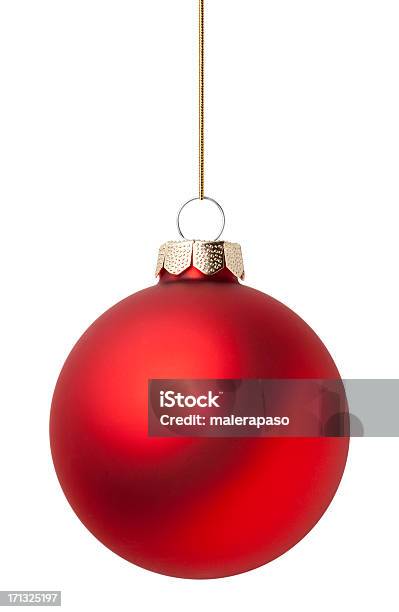 Red Christmas Ball Stock Photo - Download Image Now - Christmas Ornament, Christmas, Sports Ball