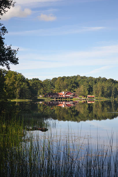 Lake in &#197;kulla, Sweden stock photo