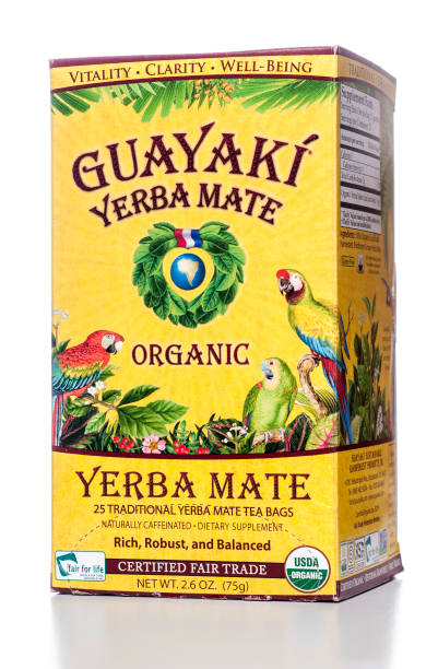 guayakí yerba mate orgánicos - yerba mate package hot drink food fotografías e imágenes de stock