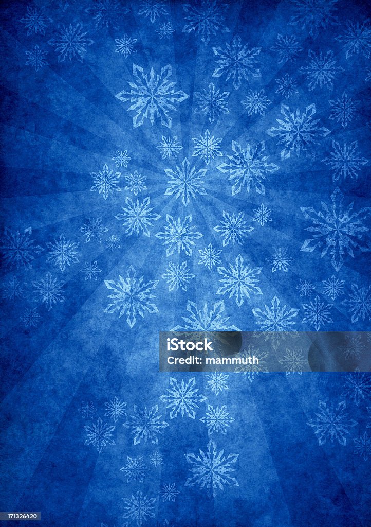 青グランジ背景に雪の結晶 - 背景のロイヤリティフリーストックイラストレーション