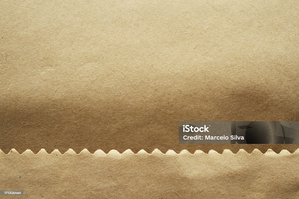brown paper bag detail brown paper bag zigzag detail Backgrounds Stock Photo