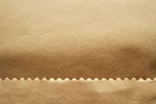 brown paper bag detail brown paper bag zigzag detail bag lunch stock pictures, royalty-free photos & images