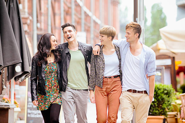 istock Four good friends having fun in Central Berlin 171326592