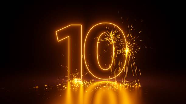 istock 3d render, abstract sparkling linear number ten, glowing digit 10 isolated on black background 1713266646