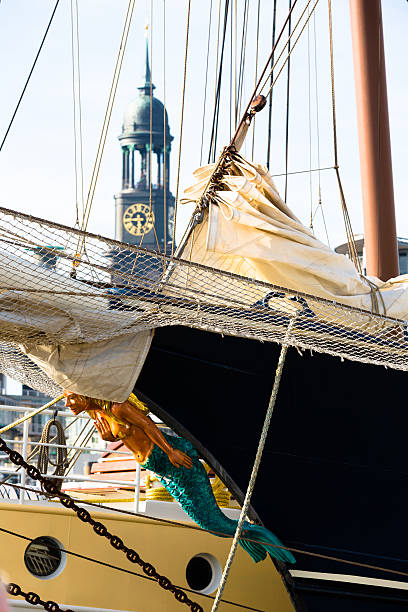 I LOVE HAMBURG: Sailingboat in front of the Michel in Hamburg - Germany - Taken with Canon 5Dmk3You can see more Hamburg images in my lightbox:   I LOVE HAMBURG