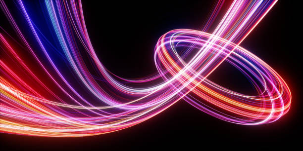 istock 3d render. Abstract neon background of glowing lines. Fantastic wallpaper 1713267332