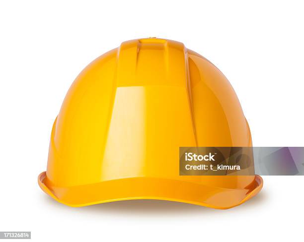 Yellow Hard Hat On White With Clipping Path Stock Photo - Download Image Now - Hardhat, Helmet, Work Helmet