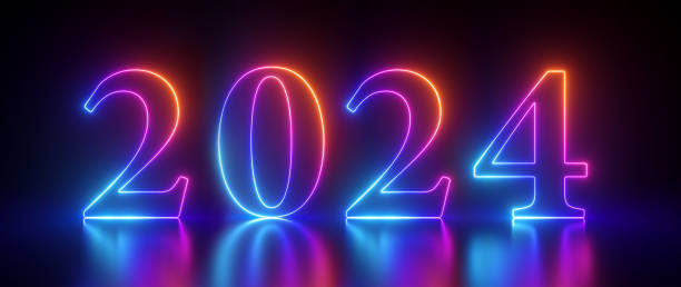 istock 3d render, abstract linear neon number, year 2024, glowing digit isolated on black background 1713271696