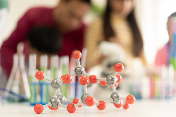 Science equipment in the laboratory. Molecule. Children STEM education theme.