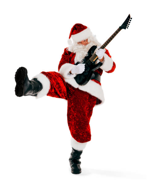 istock Guitar Playing Santa Claus on White 171328002