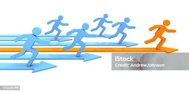 Stand Out From The Crowd Stock Photo - Download Image Now - Jogging, Running, Achievement