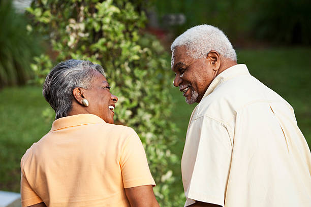 istock Affectionate senior African American couple looking in each othe 171328541