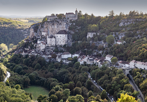 Rocamadour, Causses Regional Park, France on September 22,  2023: famous clifftop pilgrimage village in France