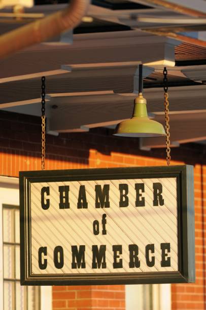 istock Chamber of commerce old hanging sign 171329631