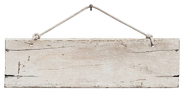 istock Old weathered white wood signboard. 171329848