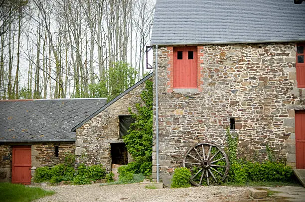 French rural building in Bretagne. Natural light.