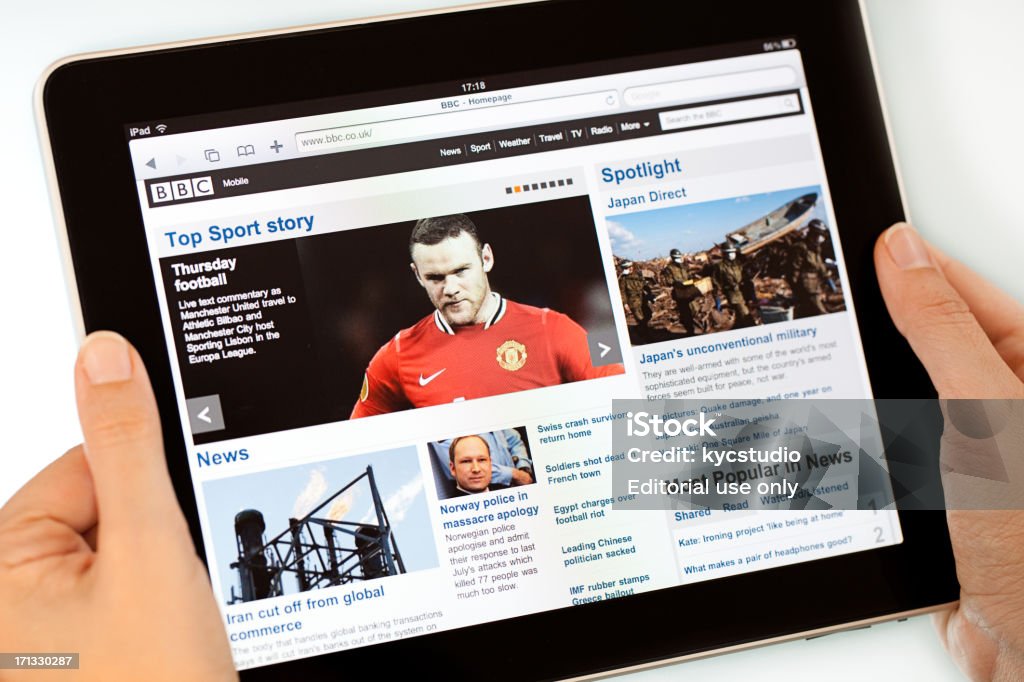 Apple iPad リーティングニュース - BBCのロイヤリティフリーストックフォト