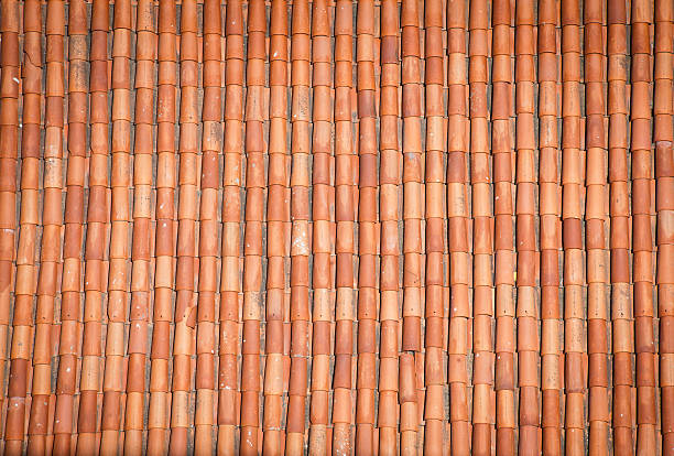 dach-muster - red tile stock-fotos und bilder