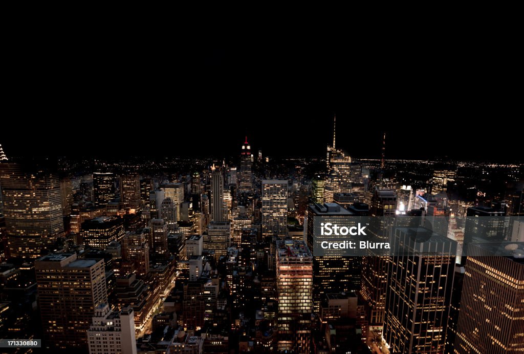 New York Skyline "New York Skyline, night time.Taken with 14 mm lens" Broadway - Manhattan Stock Photo