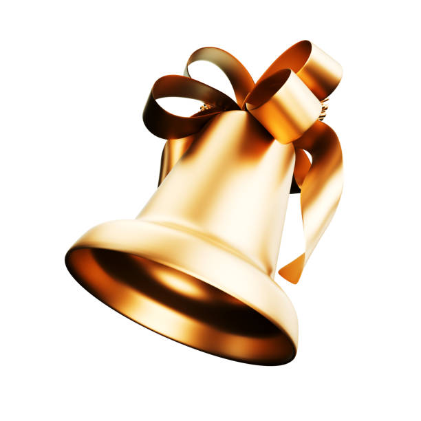 istock Golden Christmas bells isolated on white 1713308904