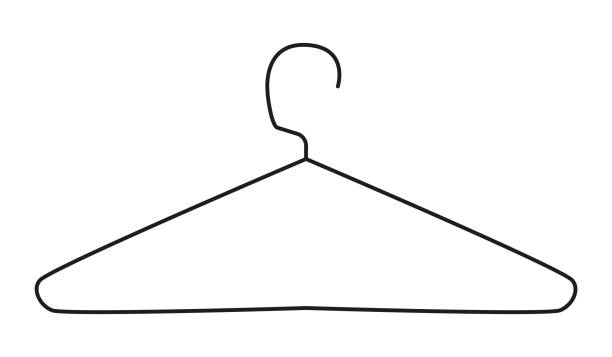 istock Clothes hanger. Cloakroom simple pictogram. Line icon vector isolated on white background. Wardrobe symbol. Clothes rack sign. Eps. 1713312031