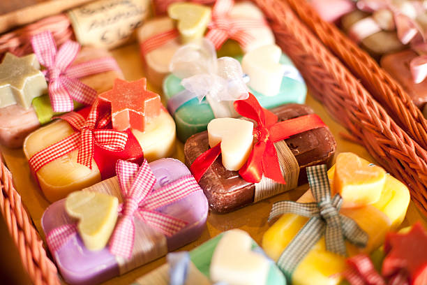 handicraft soap gifts stock photo
