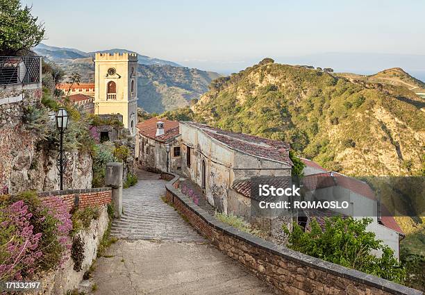 Church Of St Nicolò Tower In Savoca Sicily Italy Stock Photo - Download Image Now - Sicily, Italy, Church