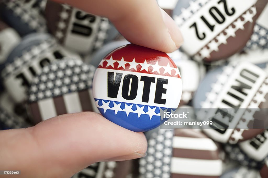 Botón de voto con botones desaturado - Foto de stock de Azul libre de derechos