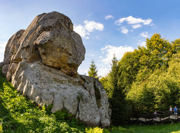 Tustan fortress - archeological and natural monument of national significance in  Urych, Ukraine