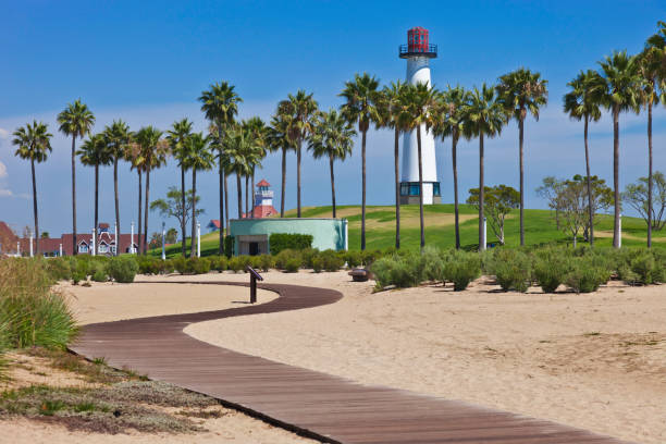 kalifornische küste - long beach california lighthouse los angeles county stock-fotos und bilder