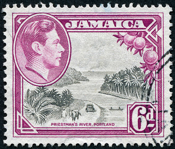 priestman's river печать - mail postage stamp postmark jamaica стоковые фото и изображения